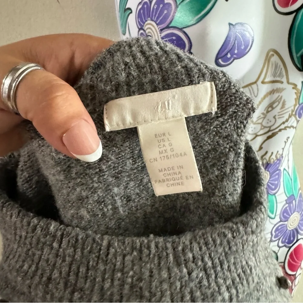 H&M Gray Beaded Crew Neck Sweater - Picture 5 of 5